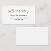 Basic Elegant Faux Roos Gold | Cadeauregister Informatiekaartje (Voorkant / Achterkant)