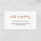 Basic Elegant Faux Roos Gold | Cadeauregister Informatiekaartje (Voorkant)