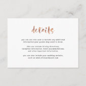 Basic Elegant Faux Roos Gold | Gastgegevens Informatiekaartje (Voorkant)
