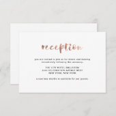 Basic Elegant Faux Roos Gold | receptie Informatiekaartje (Voorkant / Achterkant)