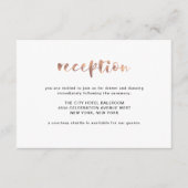 Basic Elegant Faux Roos Gold | receptie Informatiekaartje (Voorkant)