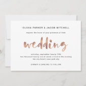 Basic Elegant Faux Roos Gold Wedding Kaart (Voorkant)