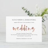 Basic Elegant Faux Roos Gold Wedding Kaart (Staand voorkant)