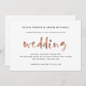 Basic Elegant Faux Roos Gold Wedding Kaart (Voorkant / Achterkant)