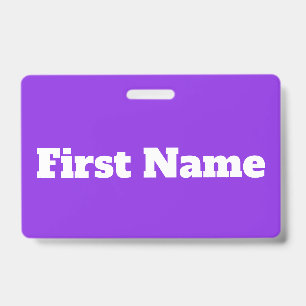 Basic, elegant, Paarse achtergrond en witte naam Badge