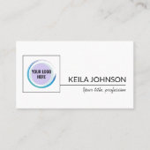 Basic Elegant QR Code Business Logo Custom Visitekaartje (Voorkant)