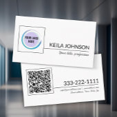 Basic Elegant QR Code Business Logo Custom Visitekaartje