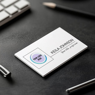 Basic Elegant QR Code Business Logo Custom Visitekaartje
