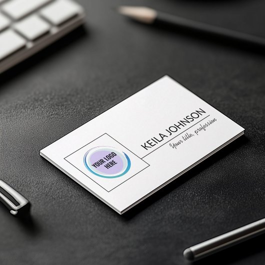 Basic Elegant QR Code Business Logo Custom Visitekaartje