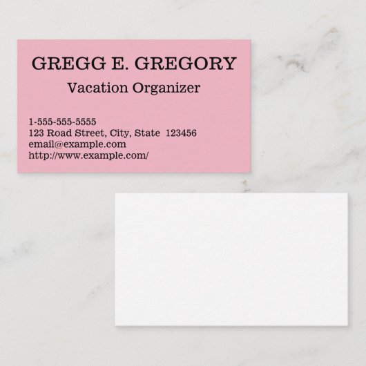 Basic & Elegant Vakantie Organisator Visitekaartje (Voorkant / Achterkant)