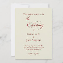 Basic & Elegant wedding Invitation beige