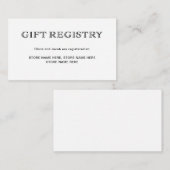 Basic Elegant Zwart en Wit | Cadeauregister Informatiekaartje (Voorkant / Achterkant)