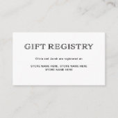 Basic Elegant Zwart en Wit | Cadeauregister Informatiekaartje (Voorkant)