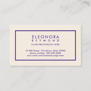 Basic en Elegant Signature Cream Visitekaartje