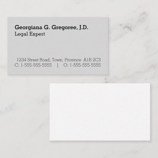 Basic- en Humble Attorney Visitekaartje (Voorkant / Achterkant)