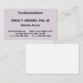 Basic en Humble Legal Professional Visitekaartje (Voorkant / Achterkant)
