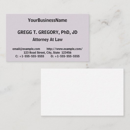 Basic en Humble Legal Professional Visitekaartje (Voorkant / Achterkant)