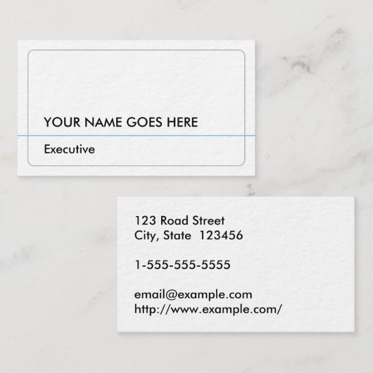 Basic- en Minimale Visitekaartje (Voorkant / Achterkant)