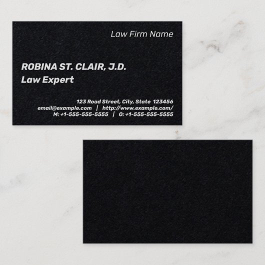 Basic- en Minimumrecht Professional-Visitekaartje Visitekaartje (Voorkant / Achterkant)