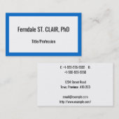 Basic en nederig professioneel Visitekaartje (Voorkant / Achterkant)