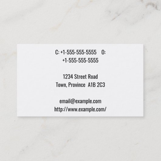 Basic en nederig professioneel Visitekaartje (Achterkant)