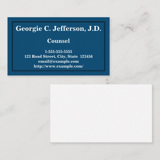 Basic en Simple Counsel Visitekaartje (Voorkant / Achterkant)