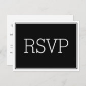 Basic Essential Black RSVP-Briefkaart Briefkaart (Voorkant / Achterkant)