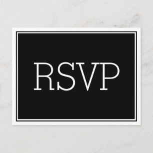 Basic Essential Black RSVP-Briefkaart Briefkaart