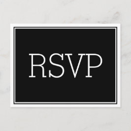 Basic Essential Black RSVP-Briefkaart Briefkaart