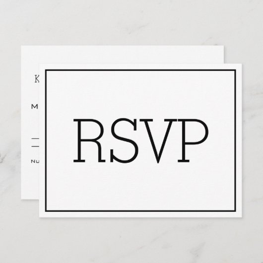 Basic Essential RSVP-Briefkaart Briefkaart (Voorkant / Achterkant)