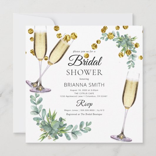 Basic Eucalyptus Greenery Vrijgezellenfeest Kaart (Voorkant)