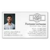 Basic Executive Design met Logo en foto Magnetisch Visitekaartje (Voorkant)
