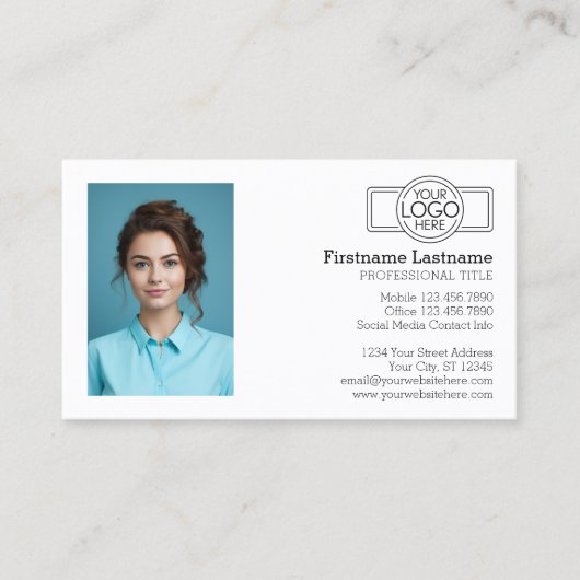 Basic Executive Design met Logo en foto Visitekaartje (Voorkant)