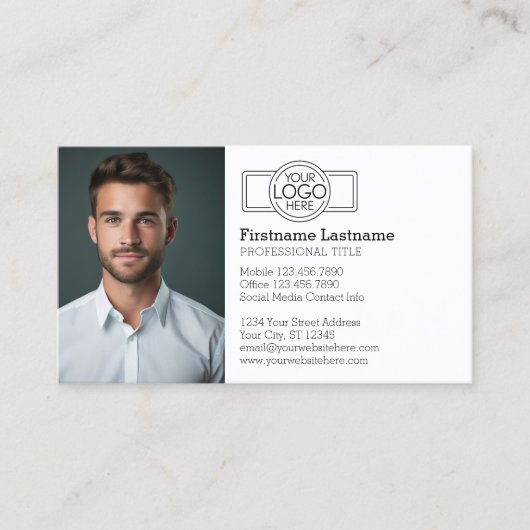 Basic Executive Design met Logo en foto Visitekaartje (Voorkant)