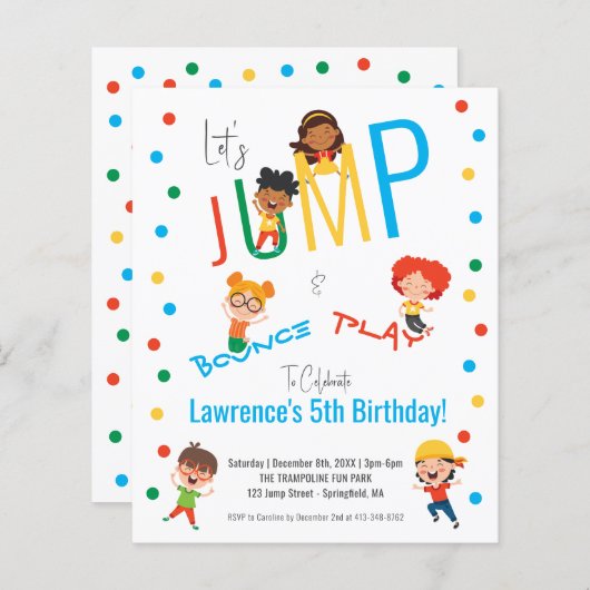 Basic Fun Trampoline Park Jump Kinder feestdag Ver (Voorkant / Achterkant)