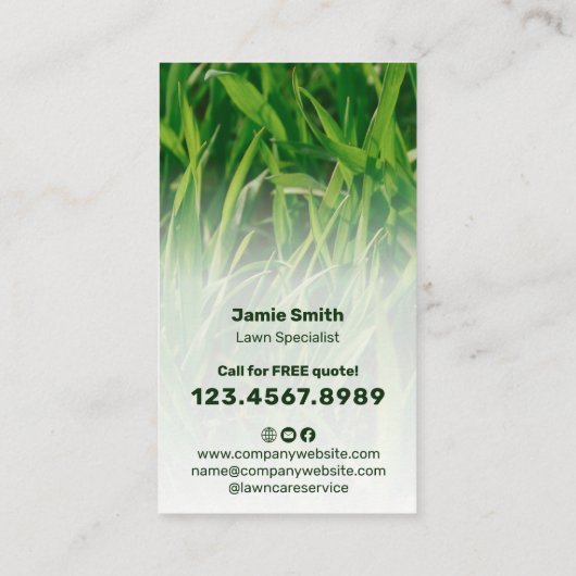 Basic Garden Service List Call to Action Lawn Care Visitekaartje (Achterkant)