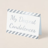 Basic, gepersonaliseerde "Mijn diepste condoleance Folie Kaarten (Voorkant)