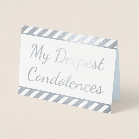 Basic, gepersonaliseerde "Mijn diepste condoleance Folie Kaarten (Voorkant)
