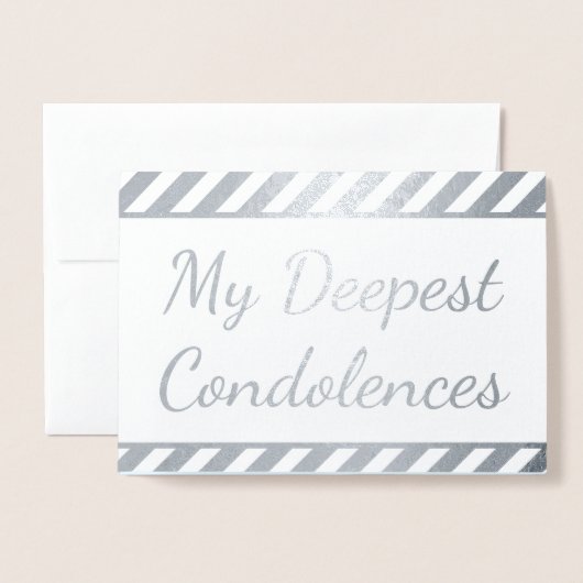 Basic, gepersonaliseerde "Mijn diepste condoleance Folie Kaarten (Voorkant met envelop)