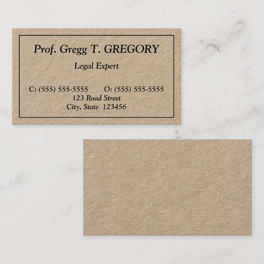 Basic, gewoon professioneel Visitekaartje (Voorkant / Achterkant)