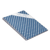 Basic Gingham Light Navy Blauwe Spiraal Notitieboek (Rechterzijde)