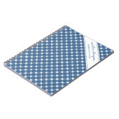 Basic Gingham Light Navy Blauwe Spiraal Notitieboek (Linkerzijde)