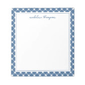 Basic Gingham Light Navy Blue Border Notitieblok (Voorkant)