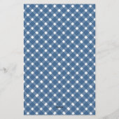 Basic Gingham Light Navy Blue Border Notitieblok Briefpapier (Achterkant)