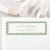 Basic Gingham Sage Green Address Label (Insitu)