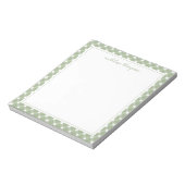 Basic Gingham Sage Green Border Notepad Notitieblok (Linkerzijde)