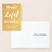 Basic Gold Foil 2e verjaardag + Eigen naam Folie Kaarten (Display)