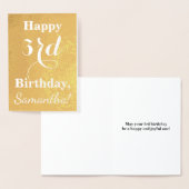 Basic Gold Foil 3rd Birthday + aangepaste naam Folie Kaarten (Display)