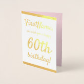 Basic Gold Foil 60e Verjaardag Wenskaart Folie Kaarten (Voorkant)