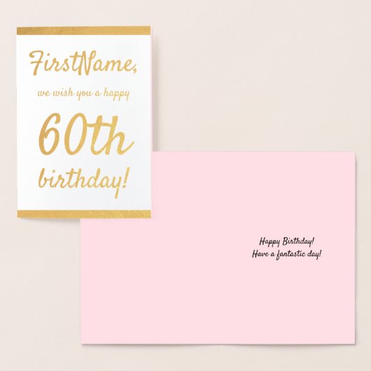 Basic Gold Foil 60e Verjaardag Wenskaart Folie Kaarten (Display)